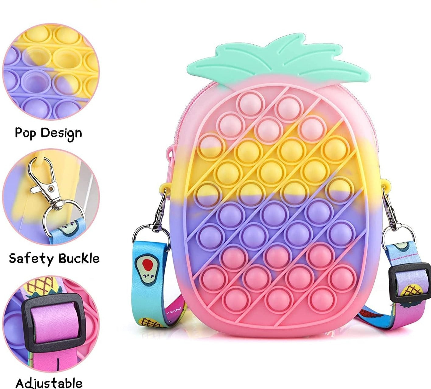 Pineapple Crossbody Popem Pop It Bag Sensory Toy