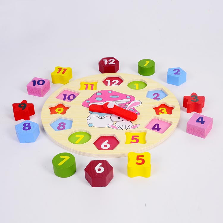 Early Learning Puzzle Wooden Clock - SensoryFun.com