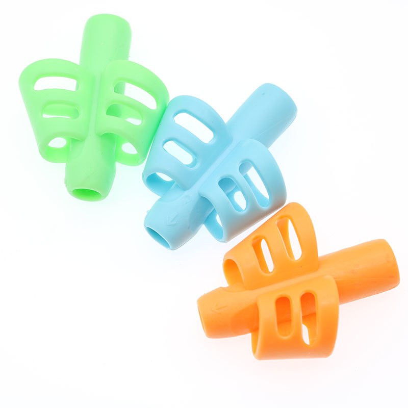 Two-Finger Grip Silicone Pen Handwriting Aid 3pcs - SensoryFun.com