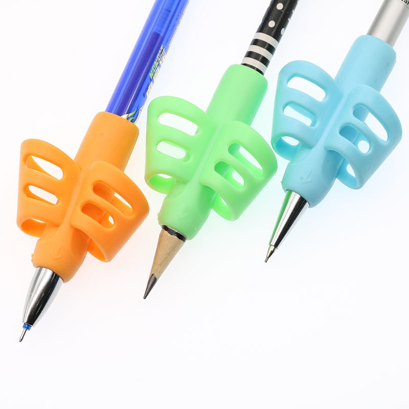 Two-Finger Grip Silicone Pen Handwriting Aid 3pcs - SensoryFun.com