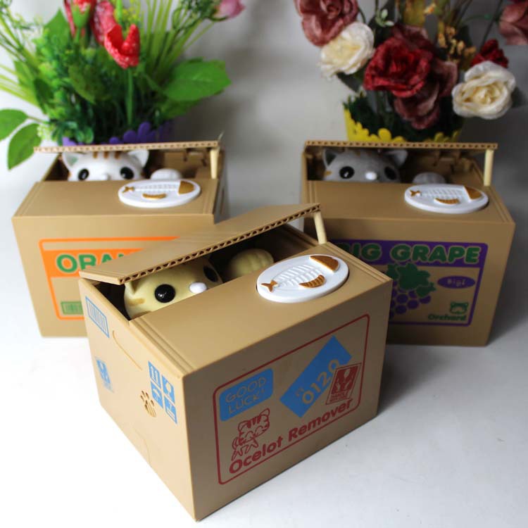Creative Piggy Bank Stealing Money Panda or Stealing Money Cat - SensoryFun.com