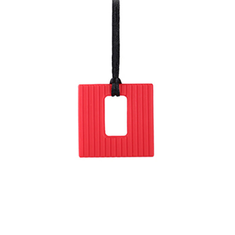 Silicone Square Textured Chew Necklace - SensoryFun.com