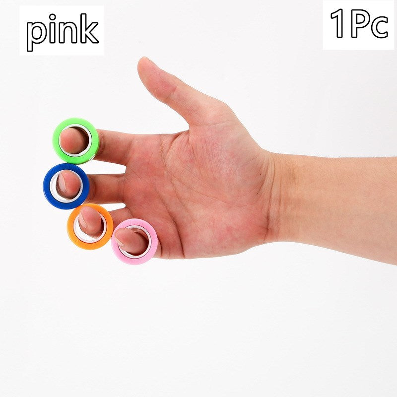 Set of Three Magnetic Rings Rotating Finger - SensoryFun.com