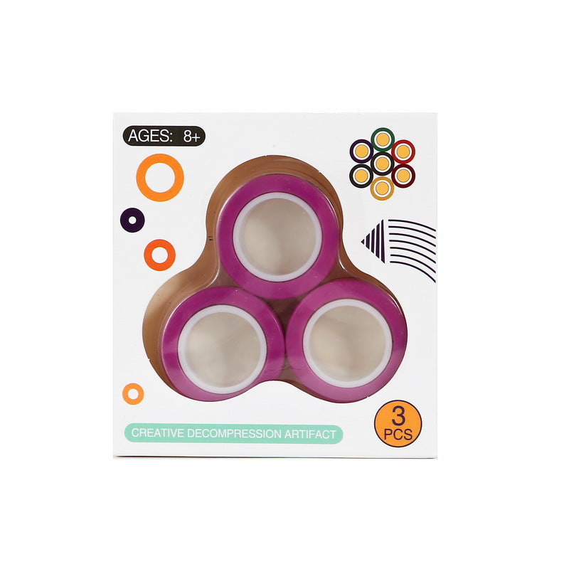 Set of Three Magnetic Rings Rotating Finger - SensoryFun.com