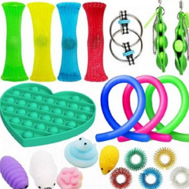 Various Pop It Sets 14pcs, 20pcs, 21pcs, 22pcs 24pcs, 51pcs - SensoryFun.com