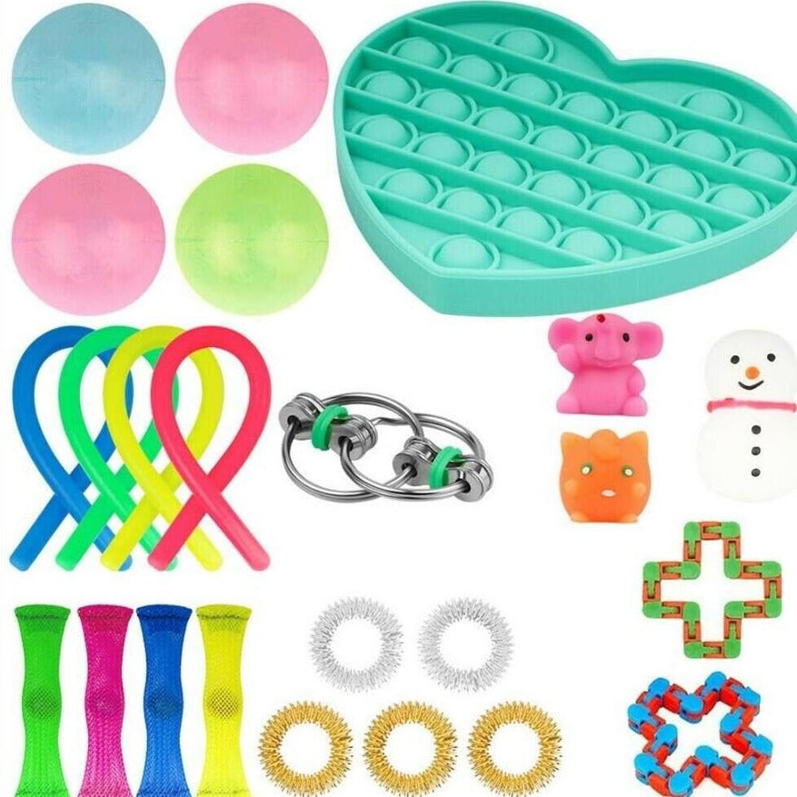 Various Pop It Sets 14pcs, 20pcs, 21pcs, 22pcs 24pcs, 51pcs - SensoryFun.com
