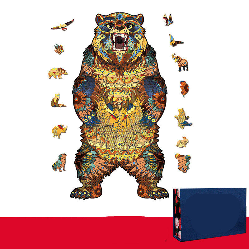 Wooden Three-dimensional Animal Jigsaw Puzzle - SensoryFun.com