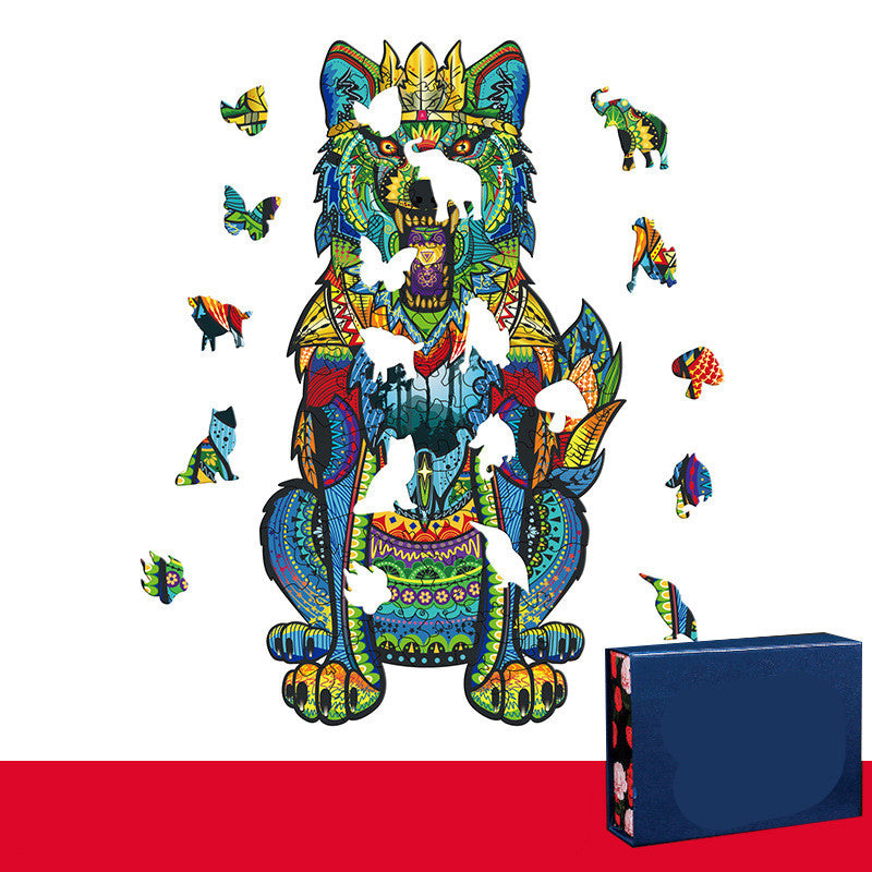 Wooden Three-dimensional Animal Jigsaw Puzzle - SensoryFun.com