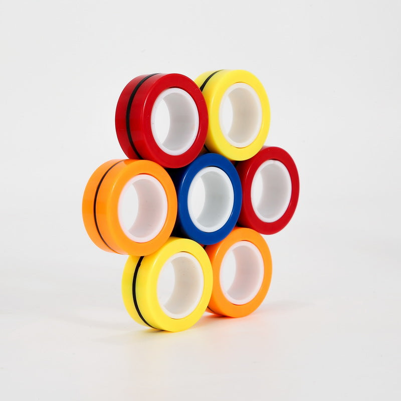 Set of Three Magnetic Rings Rotating Finger - SensoryFun.com
