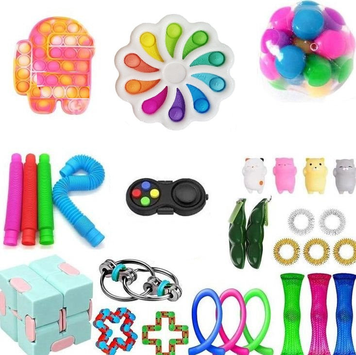 Pop It Fidget Set Assorted Fidgets Value Pack - SensoryFun.com