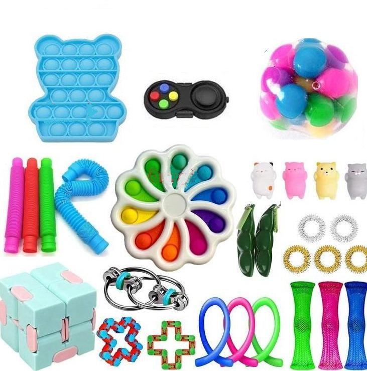 Pop It Fidget Set Assorted Fidgets Value Pack - SensoryFun.com