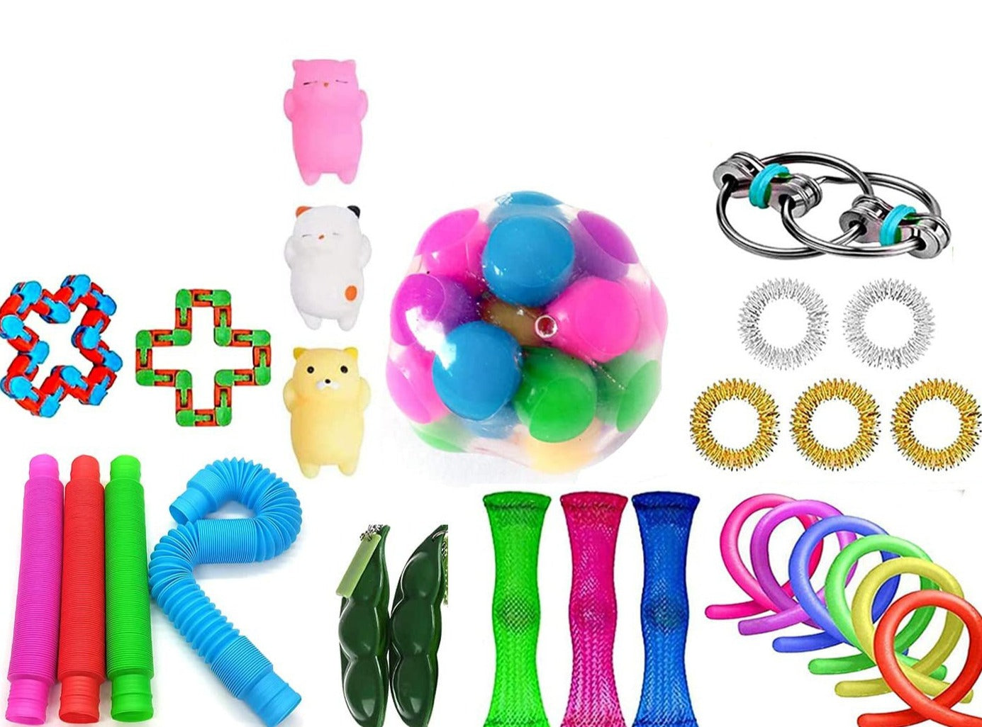 Pop It Fidget Set Assorted Fidgets Value Pack - SensoryFun.com