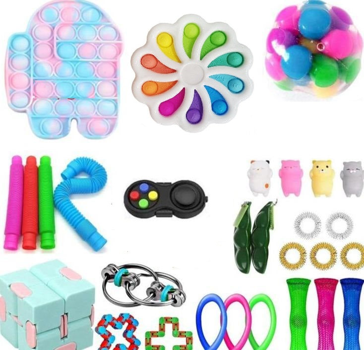 Pop It Fidget Set Assorted Fidgets Value Pack - SensoryFun.com