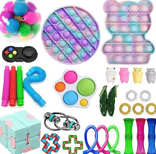 Pop It Fidget Set Assorted Fidgets Value Pack - SensoryFun.com