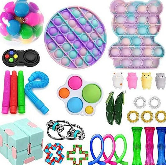Pop It Fidget Set Assorted Fidgets Value Pack - SensoryFun.com