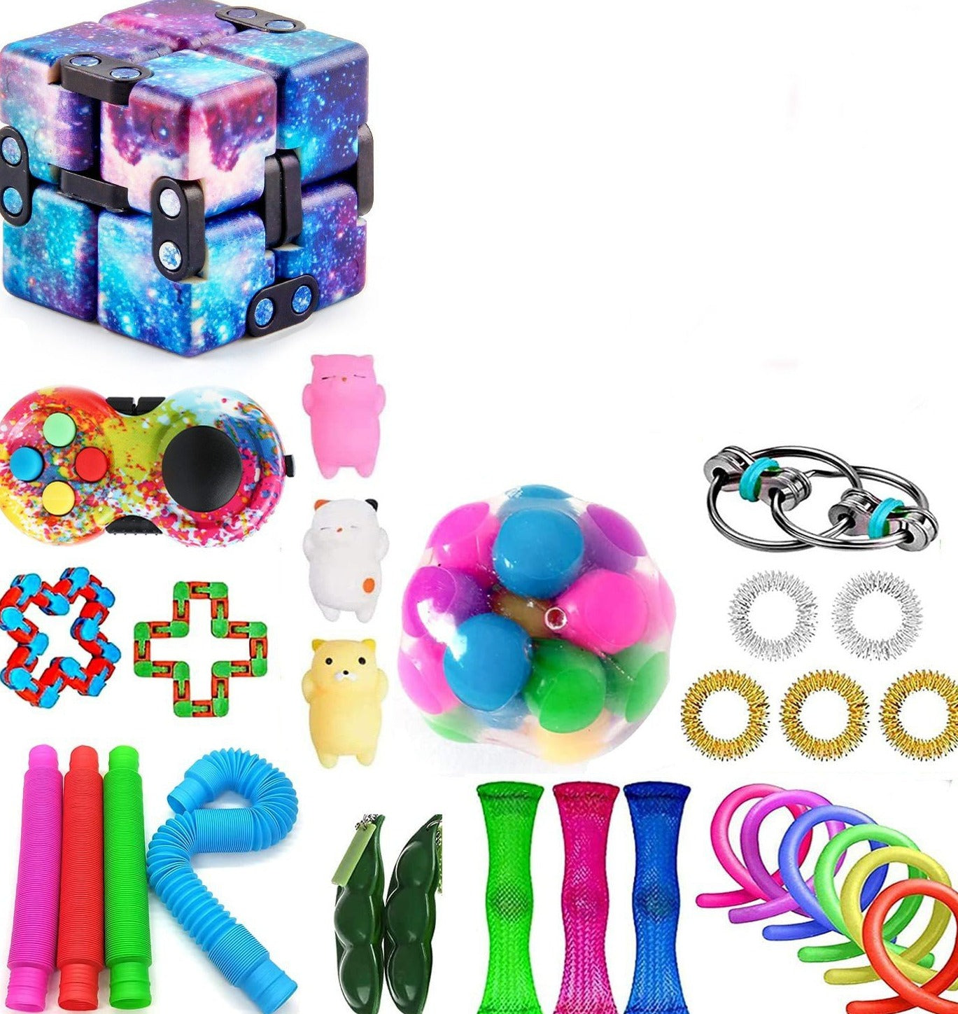 Pop It Fidget Set Assorted Fidgets Value Pack - SensoryFun.com