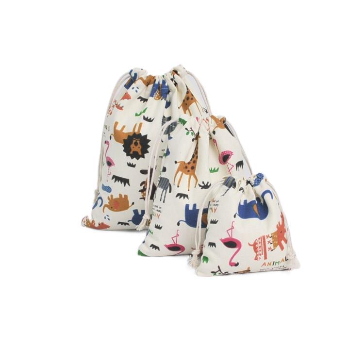 Storage Bag Drawstring Bag Zoo Print - SensoryFun.com