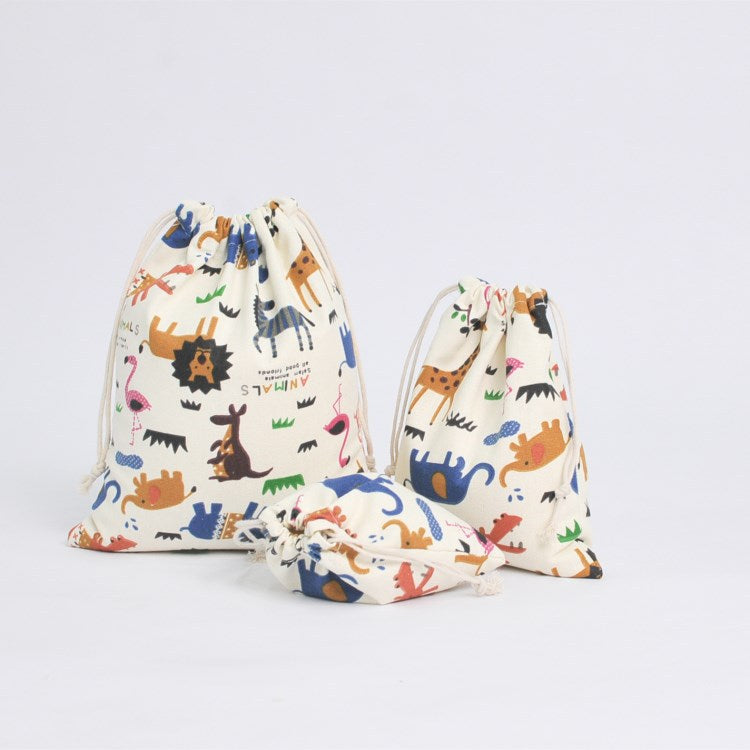 Storage Bag Drawstring Bag Zoo Print - SensoryFun.com