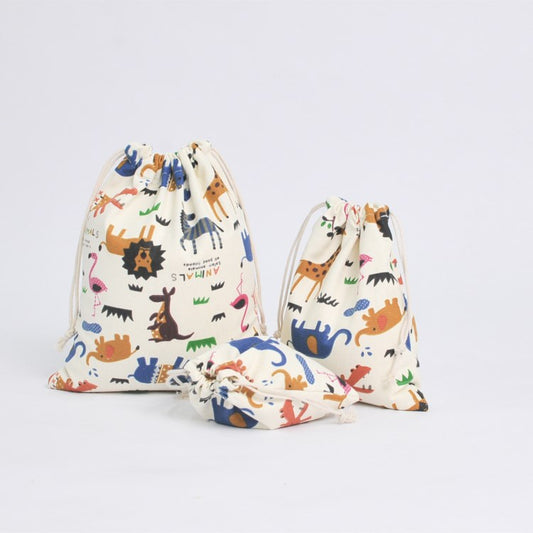 Storage Bag Drawstring Bag Zoo Print - SensoryFun.com