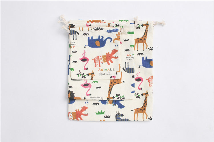 Storage Bag Drawstring Bag Zoo Print - SensoryFun.com