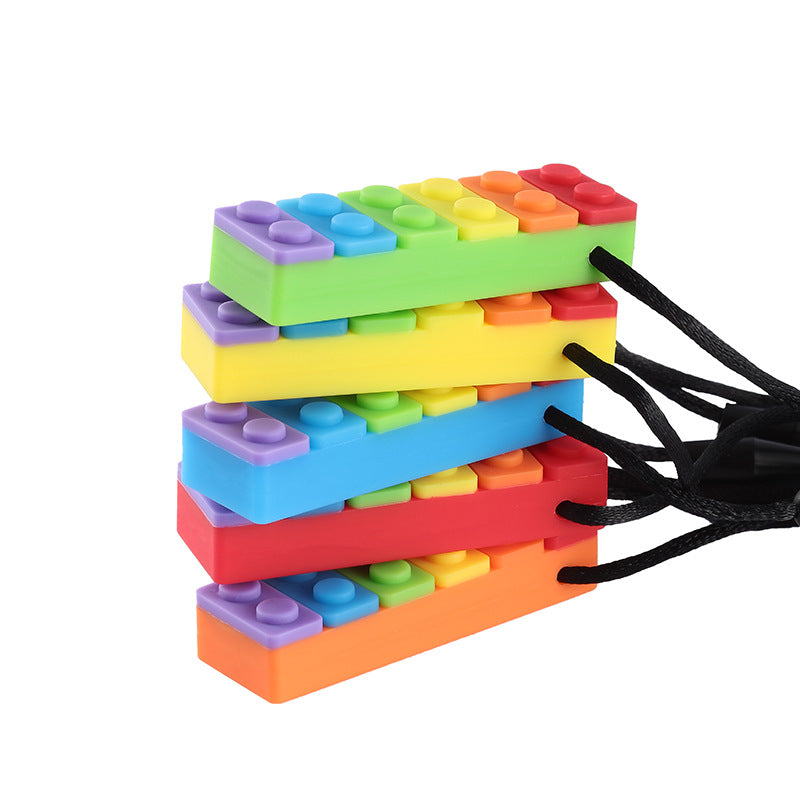 Brick Shape Chewable Necklace - SensoryFun.com