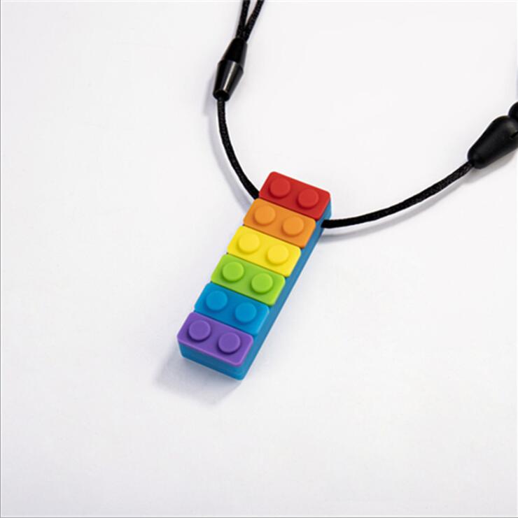 Brick Shape Chewable Necklace - SensoryFun.com