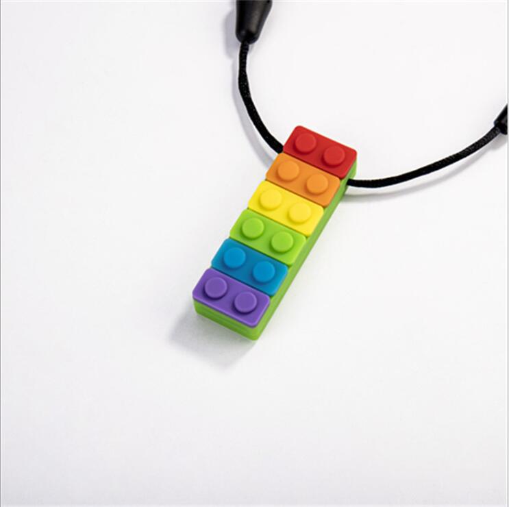 Brick Shape Chewable Necklace - SensoryFun.com