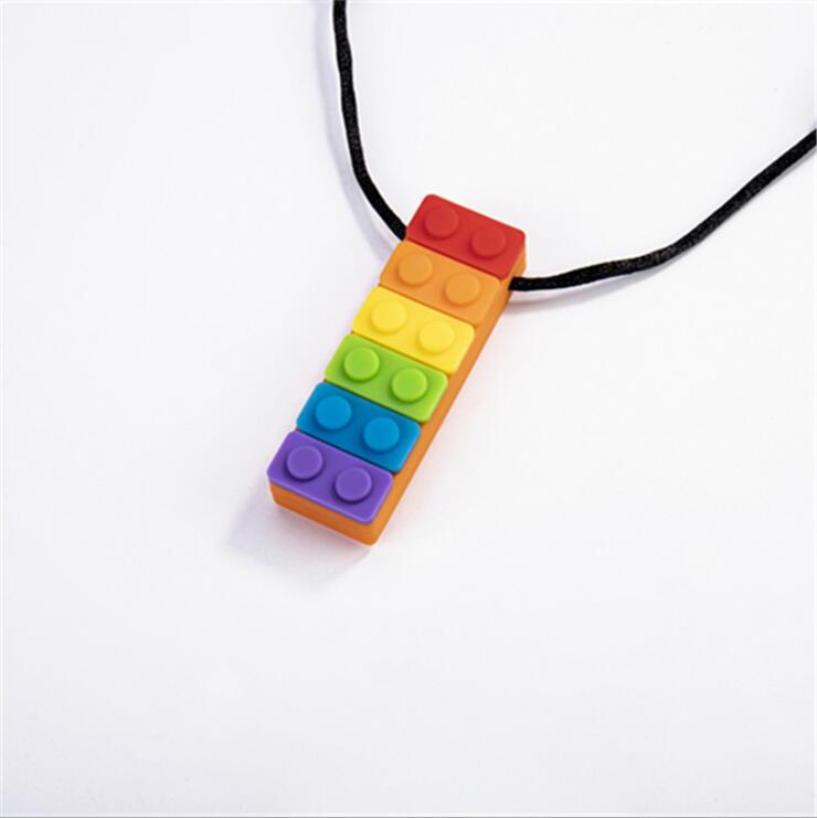 Brick Shape Chewable Necklace - SensoryFun.com