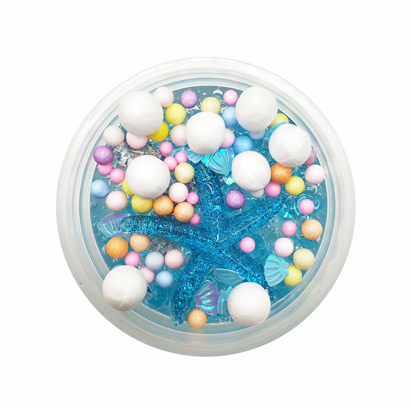 Starfish Mermaid Flat Bead Crystal Slime - SensoryFun.com