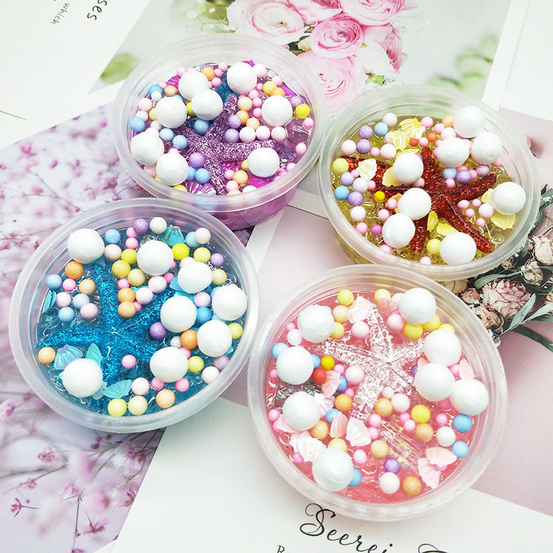 Starfish Mermaid Flat Bead Crystal Slime - SensoryFun.com