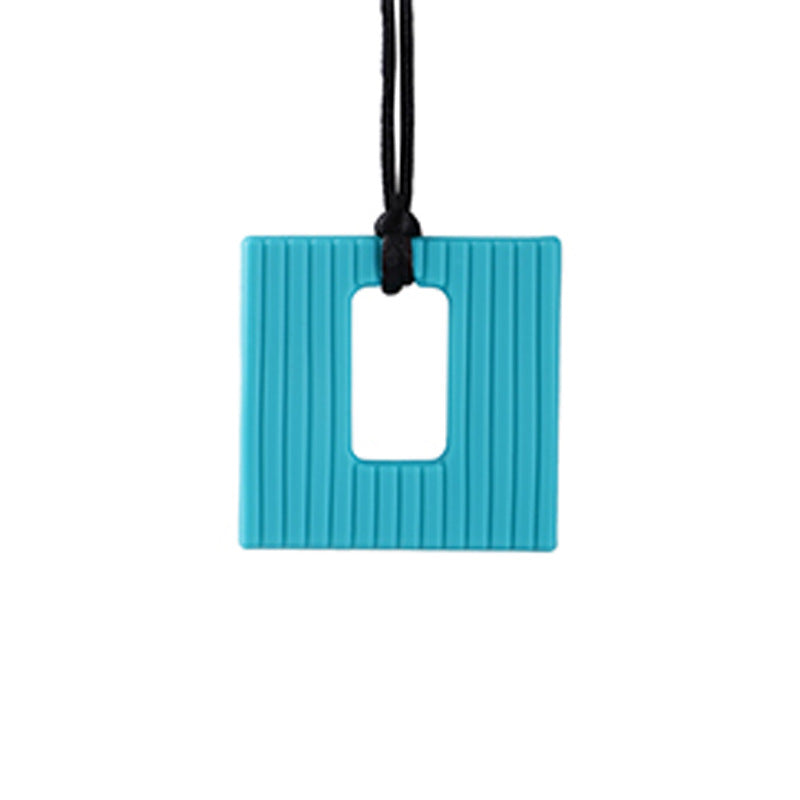 Silicone Square Textured Chew Necklace - SensoryFun.com