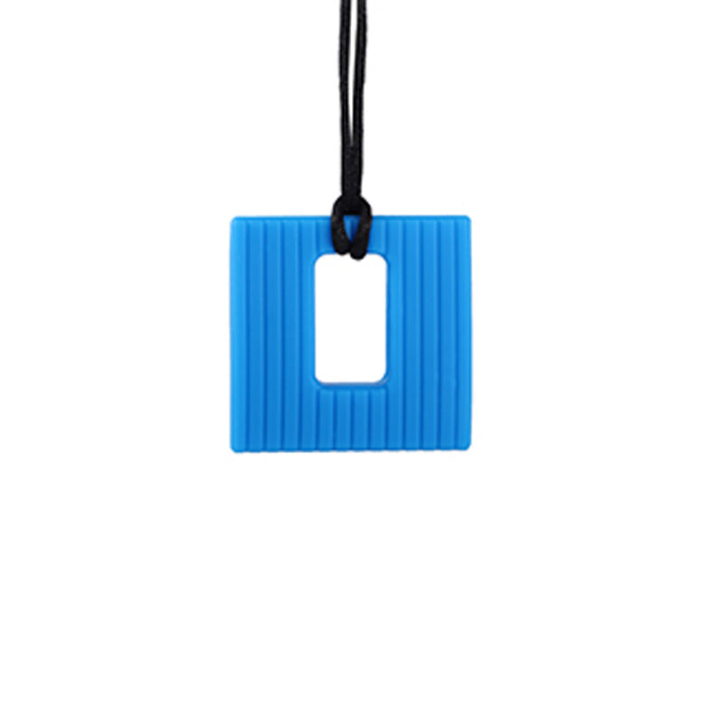 Silicone Square Textured Chew Necklace - SensoryFun.com