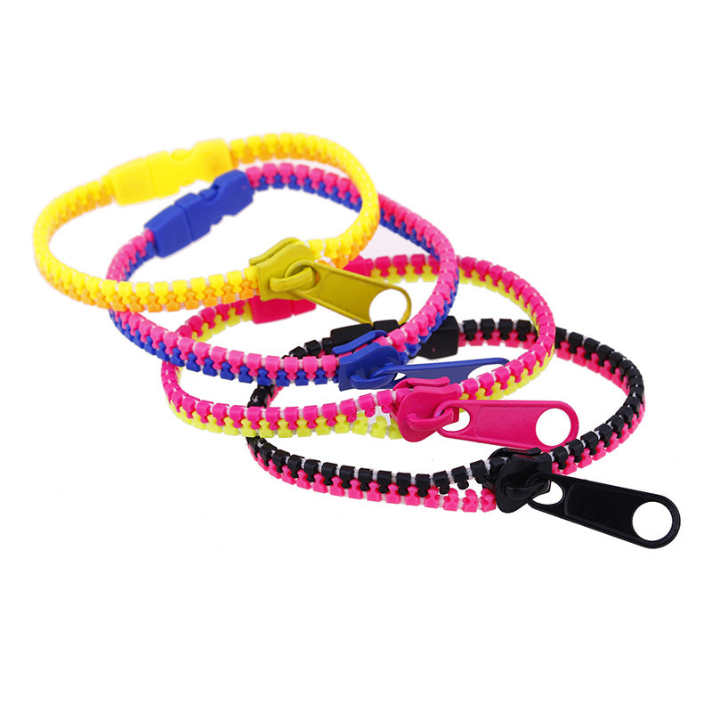 Rainbow-Colored Zipper Bracelet - SensoryFun.com