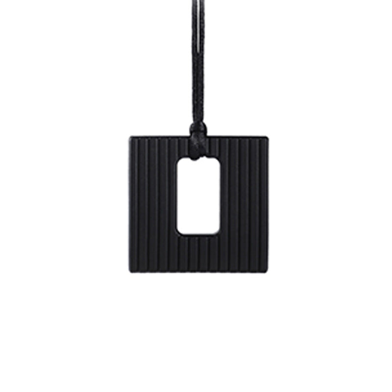Silicone Square Textured Chew Necklace - SensoryFun.com