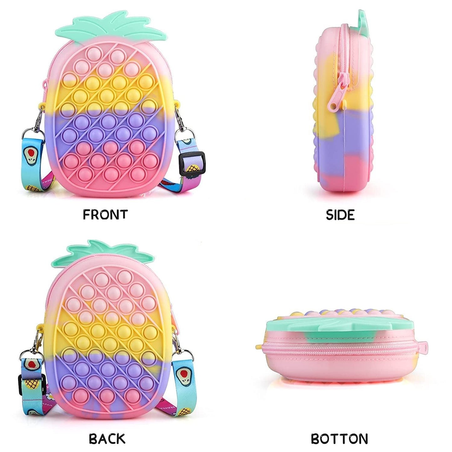 Pineapple Crossbody Popem Pop It Bag Sensory Toy