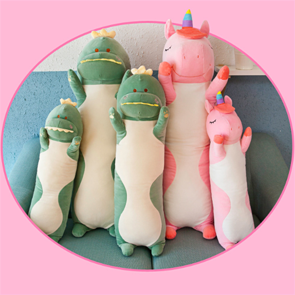 Pillow Long Plush Toy Hugging Sleeping Pillow Cat Unicorn Fox Dinosaur - SensoryFun.com