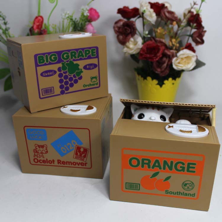 Creative Piggy Bank Stealing Money Panda or Stealing Money Cat - SensoryFun.com