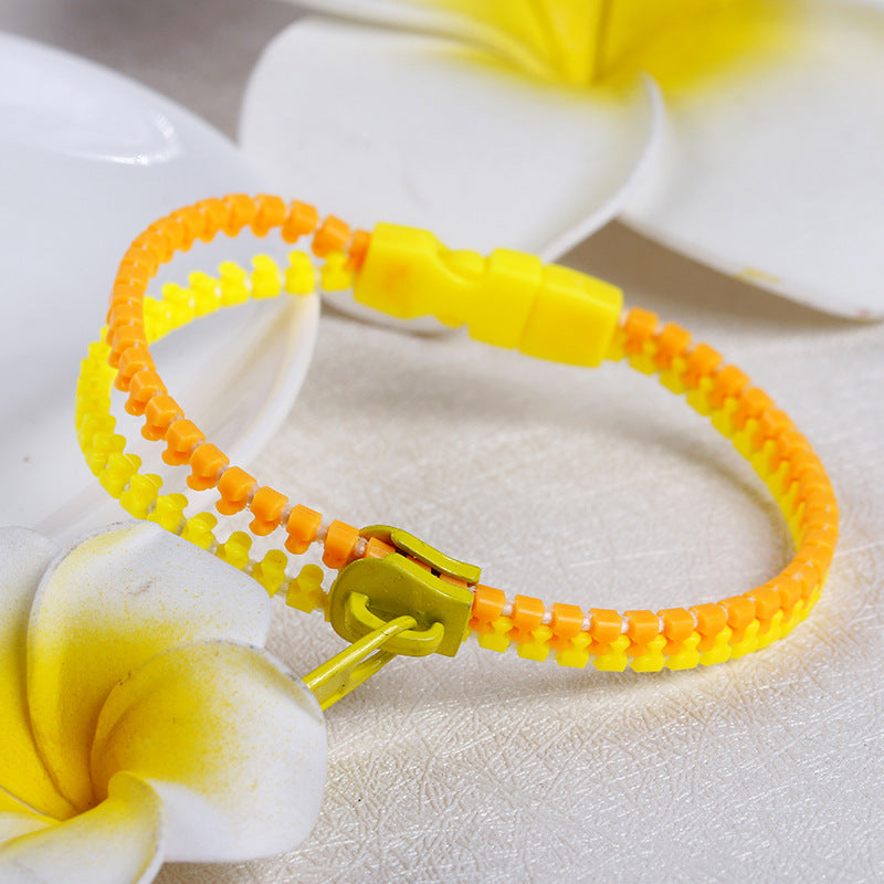 Rainbow-Colored Zipper Bracelet - SensoryFun.com