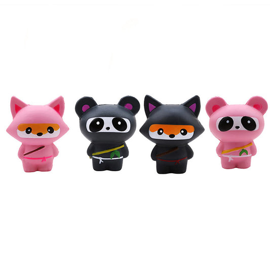 Squishy Ninja fox Panda Squeeze Toy - SensoryFun.com