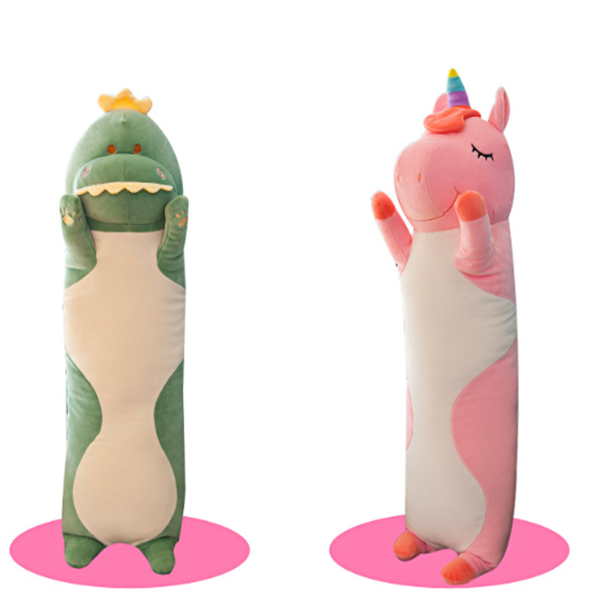Pillow Long Plush Toy Hugging Sleeping Pillow Cat Unicorn Fox Dinosaur - SensoryFun.com