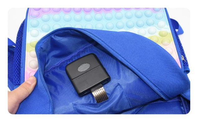 Schoolbag Fidget LED Light Flashing Pop-It Bag