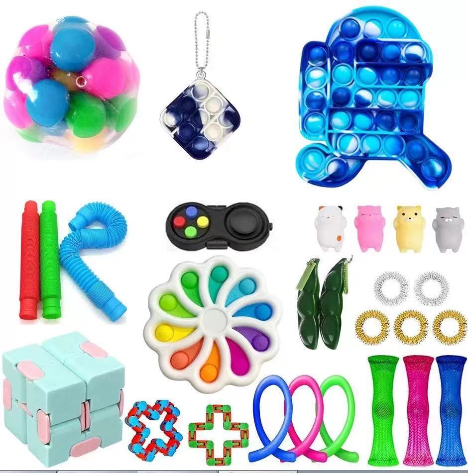 Fidget Toys Sensory Game Set Pack Pop It Push Bubble Assorted Fidgets