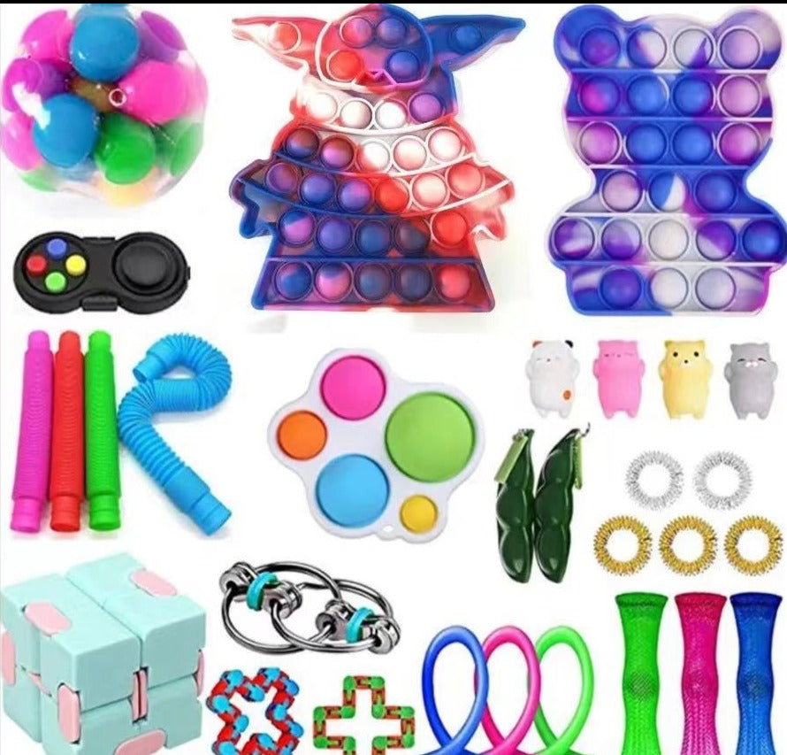 Fidget Toys Sensory Game Set Pack Pop It Push Bubble Assorted Fidgets