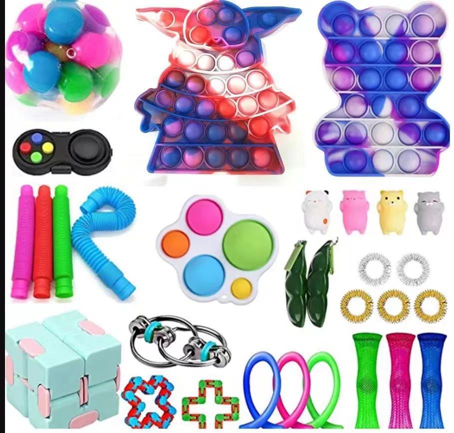 Fidget Toys Sensory Game Set Pack Pop It Push Bubble Assorted Fidgets