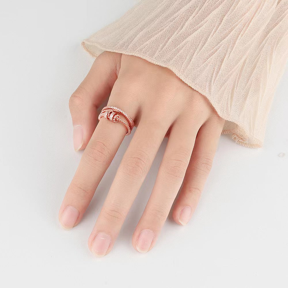 Stress Relief Rotating Beads Zircon Spinner Ring
