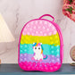Cute Small Pop It Backpacks Unicorn, KissyMissy design