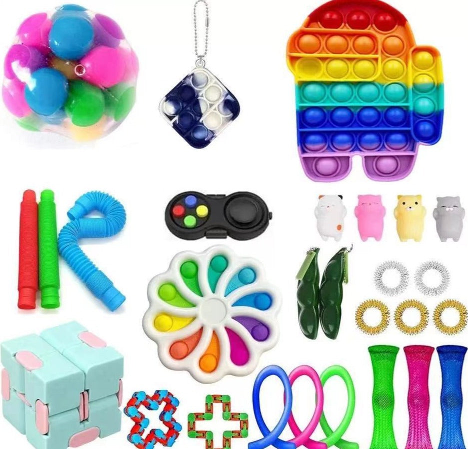 Fidget Toys Sensory Game Set Pack Pop It Push Bubble Assorted Fidgets