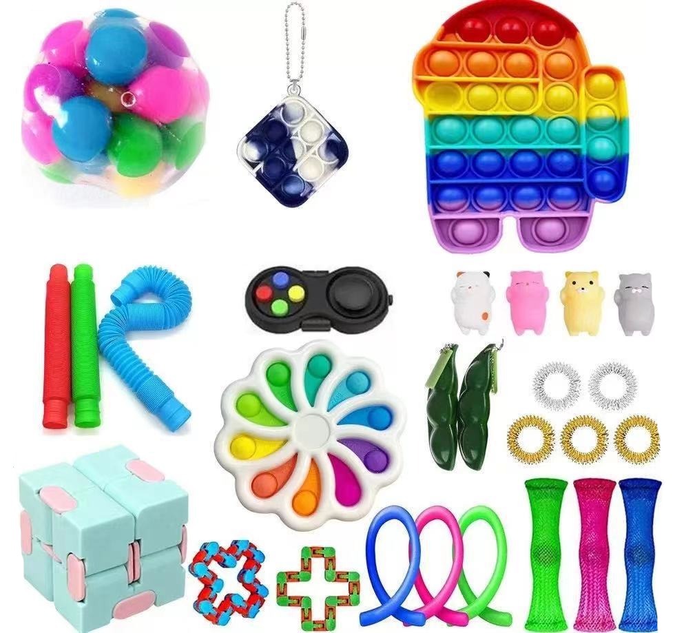 Fidget Toys Sensory Game Set Pack Pop It Push Bubble Assorted Fidgets