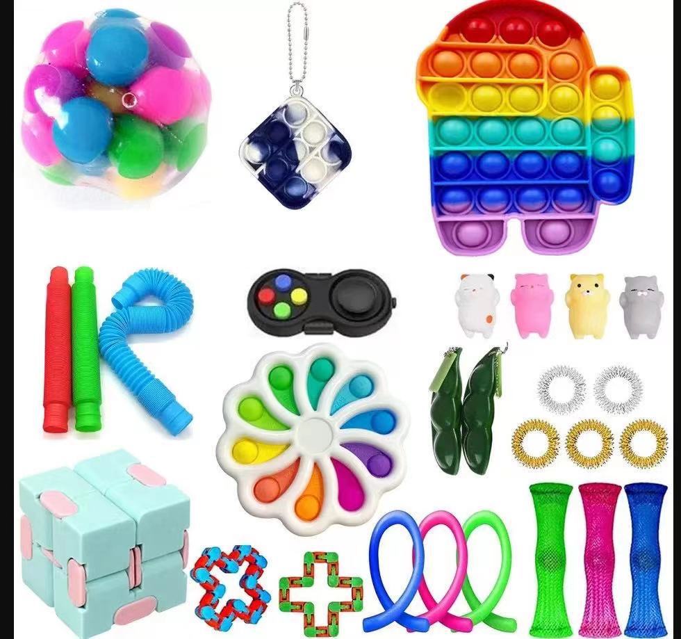 Fidget Toys Sensory Game Set Pack Pop It Push Bubble Assorted Fidgets