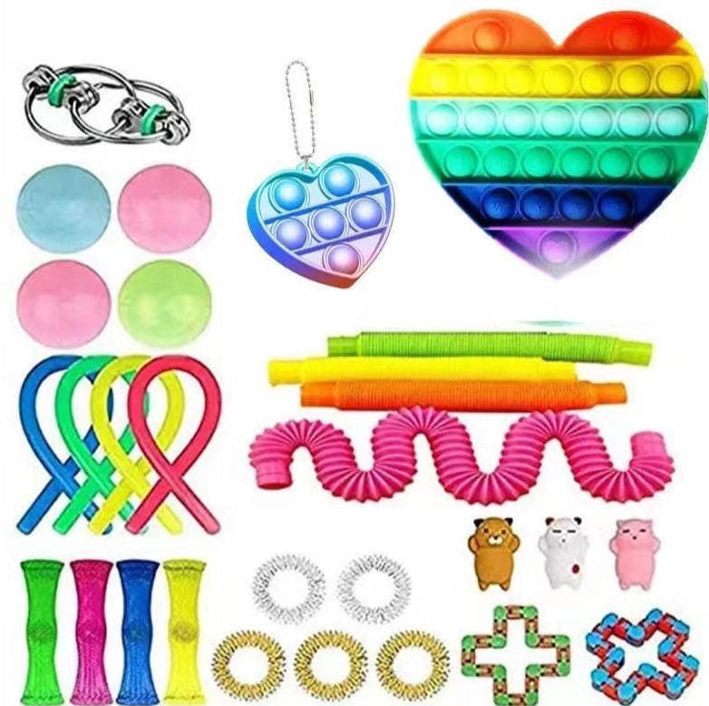 Fidget Toys Sensory Game Set Pack Pop It Push Bubble Assorted Fidgets